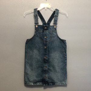 7 for all Mankind jean overalls dress Girl's Large L Juniors denim jeans EUC